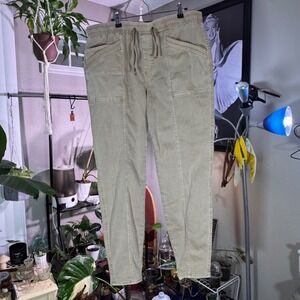 maurices Women's Khaki Utility Jogger Pants Elastic Waist Drawstring XL REG